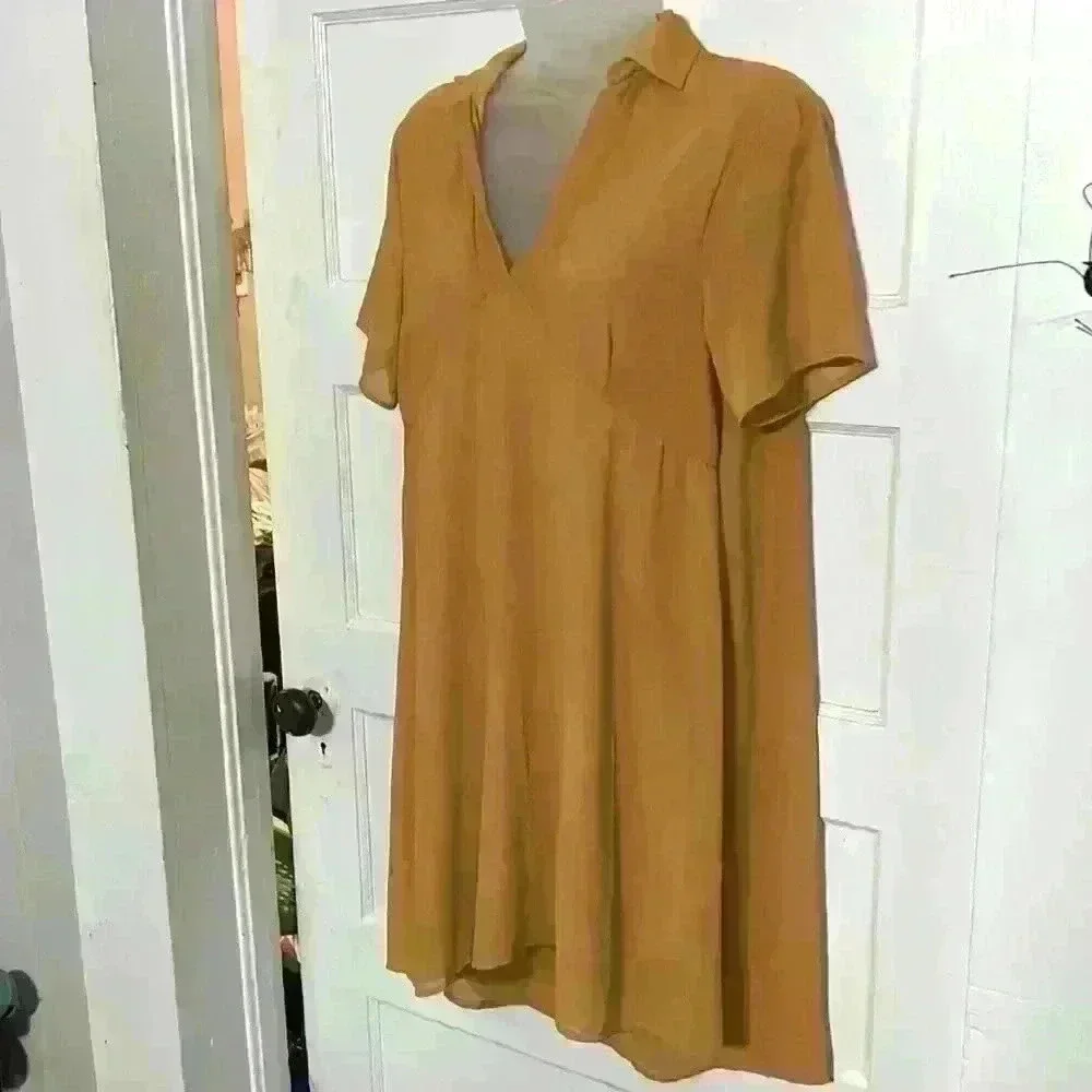 Andre By Unit Mustard Collar Dress Size Medium